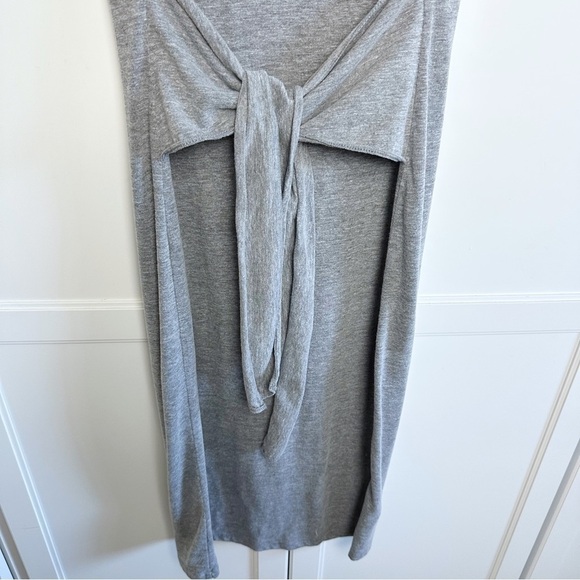 SUSINA Sleeveless Gray T-shirt Tie Waist Dress Cotton Blend Small - Picture 5 of 13